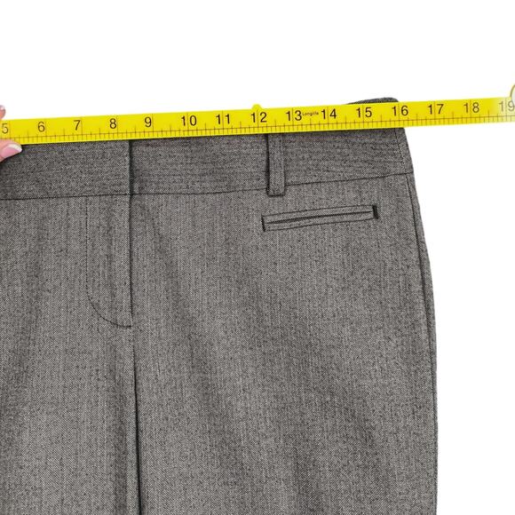 LOFT Grey Patterned Flat Front Belt Loops Straight Leg Dress Pants Size 4 - Picture 4 of 6